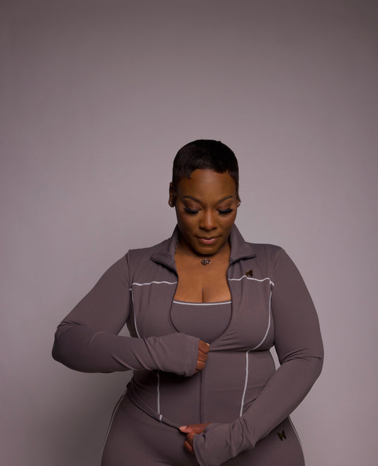 Belle Set Jacket - Silver Grey